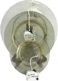 Dinnerware Set of 12 Glass Textured Clear Green Bubble Plates, 4 Chargers (13"), 4 Dinner Plates (11"), 4 Salad Plates (9")