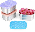 Tanjiae Snack Pro - Small (1 CUP) Stainless Steel Snack Containers for Kids | Easy Open Leak Proof Food Containers with Silicone Lids - Perfect Metal Toddler Lunch Box for Daycare and School (8oz*3)