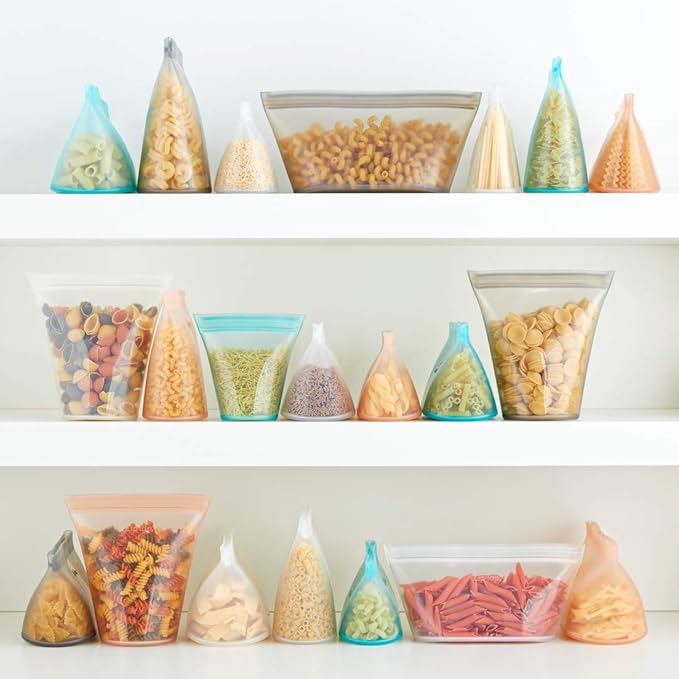 Zip Top Reusable Food Storage Bags | Small Cup [Lavender] | Silicone Meal Prep Container | Microwave, Dishwasher and Freezer Safe | Made in the USA