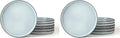 famiware Star Salad Plates for 6, 8 inches Plate Set, Stoneware Dinnerware, Small Dinner Plates for Dessert, Salad, Appetizer, Smoky Blue (Pack of 2)