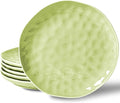 HOMBENE Dinner Plates 10.5 Inch Mint Glow Green Set of 6, Sun-glitter Style, Noodle Fruit, Dinner, Salad Plates for Serving Snacks Kitchen Dinnerware Sets