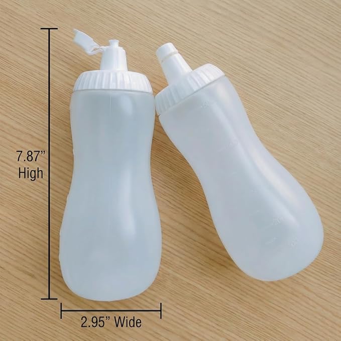 3 Pack Condiment Squeeze Bottle Flip-top Refillable Container for Honey/Ketchup/Sauce, Leak-proof Salad Dressing Dispenser Bottle, 17oz Wide-mouth Kitchen Condiment Dispensers