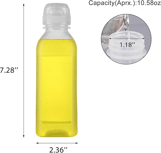 Condiment Squeeze Bottles for Sauces 10oz With Flip Top, Hot Sauce Bottles With Caps For Oil, Camping Condiment Containers BBQ Sauce, Oil Bottles- 6 pcs, 10oz