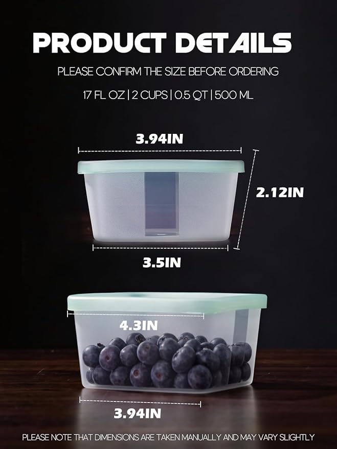 LivLab Mker 30 PCS Food Storage Containers with Lids - Reusable Meal Prep Containers Bpa-Free Freezer Lunch Boxes for Leftovers, Snack, Fruits, Salad - 15 Sets | 20 fl oz | 2.5 Cups