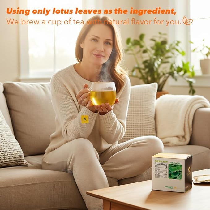 Soilmount - Lotus Leaf Tea - |Heye|荷葉|연잎| - Pure Herbal Tea - Natural, Organic, Non-GMO, Clean Ingredients, Caffeine Free (18 Tea Bags, Box 1)
