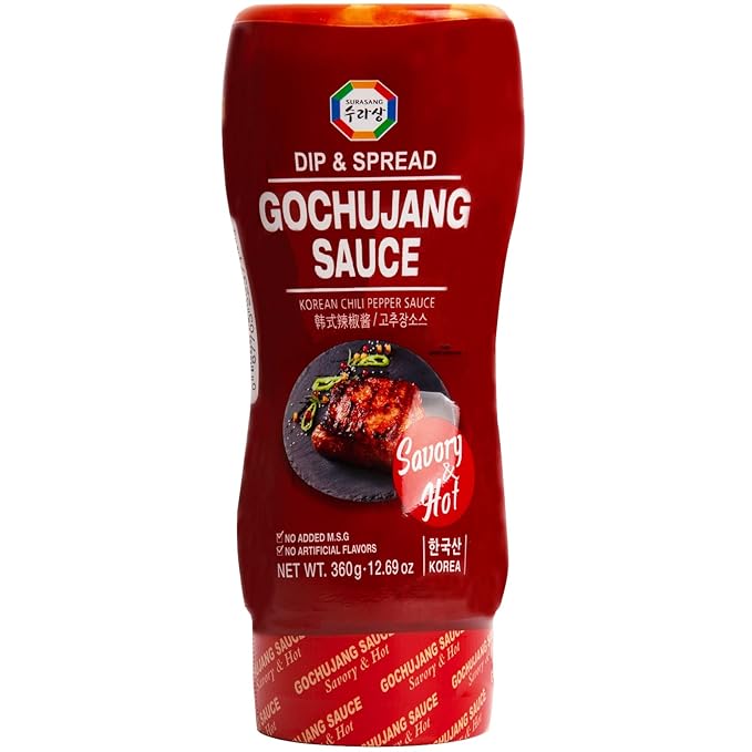 Surasang Gochujang Sauce - Authentic Korean Sweet & Savory Spicy Red Chili Sauce - No MSG, No Artificial Flavors - 12.69 Oz