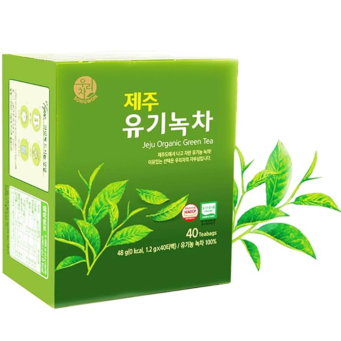 SONGWON Jeju Green Tea - Premium Green Tea from Jeju Island, Korea_40 Tea Bags (1.2g each)