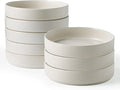 famiware Star 7.5" Pasta Bowls Set, Salad Bowl Set of 8, Double Reactive Glaze, Stackable, Ideal for Your Friend for Housewarming, Festivals, Matte White