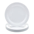 Amazon Basics Melamine Plate, Dishwasher Safe, Food Safe, BPA Free, 10.5 in, White, 6-Piece Set