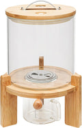 5L Rice Dispenser Storage 10Grain Bottle Cereal Dry Food Glass Container +Valve