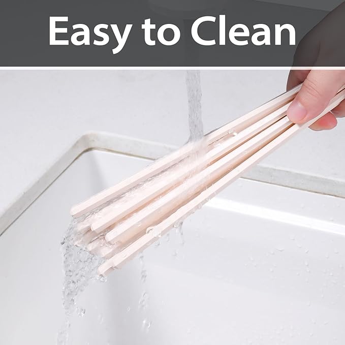 10 Pairs Fiberglass Chopsticks Non-Slip Tips, Dishwasher Safe & Reusable Japanese Korean Chopsticks for Sushi Ramen, 9.63 inch/24.5cm Chop Sticks for Family Restaurant - White
