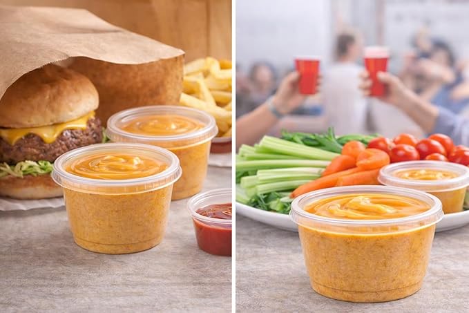 4U'LIFE 5.5 oz Clear Plastic Souffle Cup BPA Free Portion Cup with Lids - 50 Sets