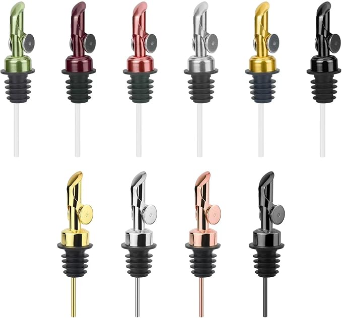 Olive oil dispenser spout, pour spouts，304stainless steel automatic opening and closing spout, leak-proof, for olive oil, vinegar, wine and other liquid bottles (304rose) 2pcs