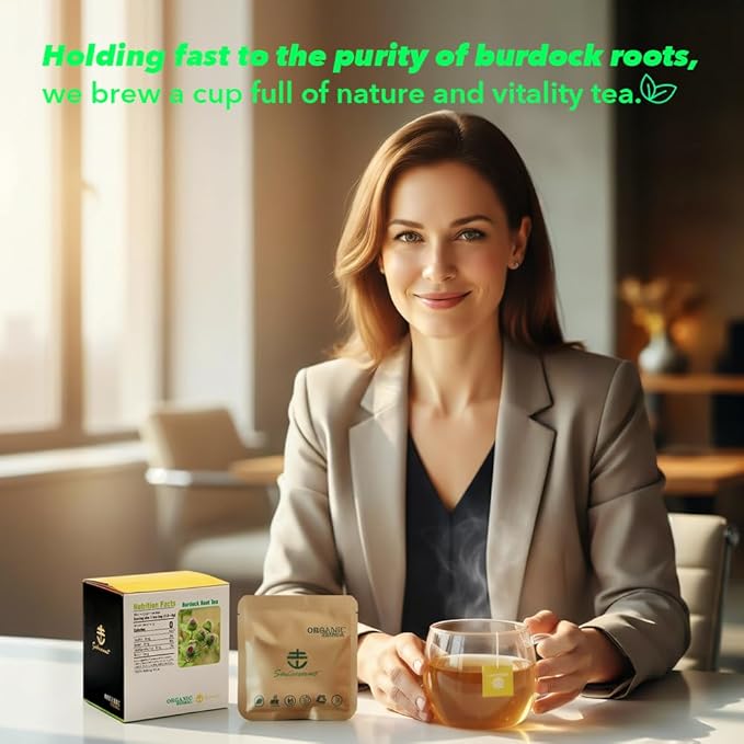 Soilmount - Burdock Root Tea - Pure Herbal Tea - Natural, Organic, Non-GMO, Clean Ingredients, Caffeine Free (18 Tea Bags, Box 1)