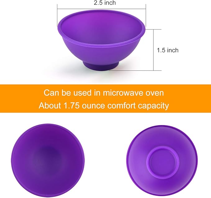 Coopay 8 Pieces Mini Silicone Pinch Bowls Colorful Heat Resistant Snack Prep and Serve Bowls, Unbreakable, Flexible, 1.75 Oz (Solid Colors)