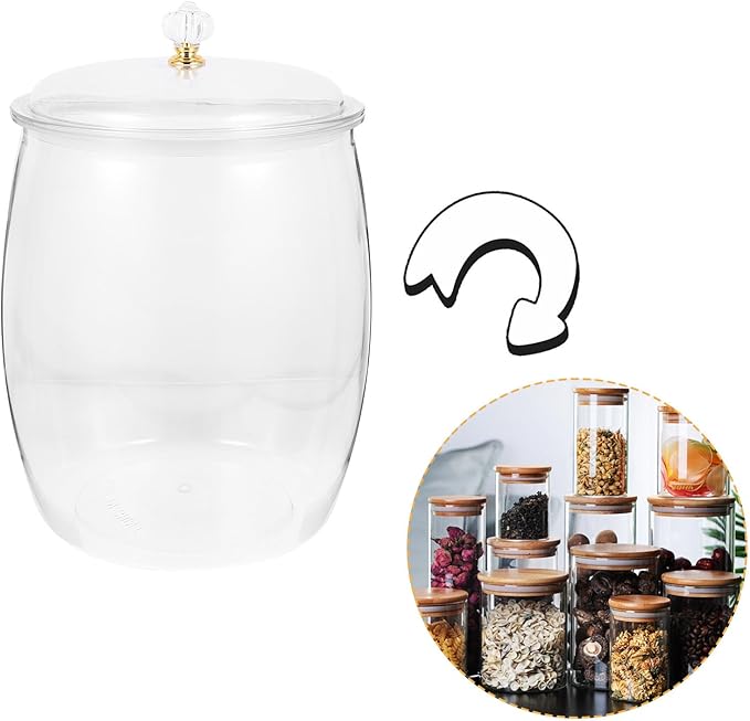 Healifty 5l Household Fermenting Jar with Airtight Seal, Kitchen Food Storage Container for Pickling and Grain Preservation, Single Korean Style Storage Canister for Home Use