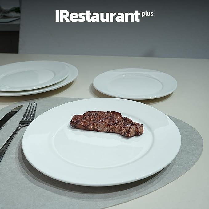Wide Rim Bone China Commercial Grade Restaurant Plate 12", Case of 12