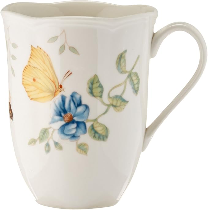 Lenox Dinnerware Set, Butterfly Meadow 18-Piece Set, Service For 6, White Porcelain, Butterfly And Flower Designs, Plates And Bowls Sets, Dishwasher Safe, Home & Kitchen (Assorted, 18 Pieces)