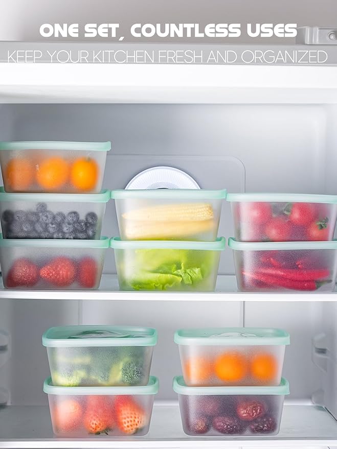 LivLab Mker 30 PCS Food Storage Containers with Lids - Reusable Meal Prep Containers Bpa-Free Freezer Lunch Boxes for Leftovers, Snack, Fruits, Salad - 15 Sets | 20 fl oz | 2.5 Cups