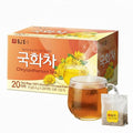 Damtuh Chrysanthemum Tea Bags, Korean Herbal Flower Tea, Caffeine-Free Soothing Floral Tea, 20 Tea Bags