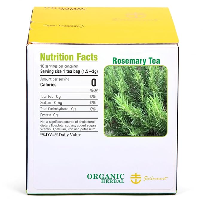 Soilmount Organic Rosemary Tea Bags | Mi Die Xiang – 18 Tea Bags per Box, Naturally Flavored, Promotes Health and Relaxation