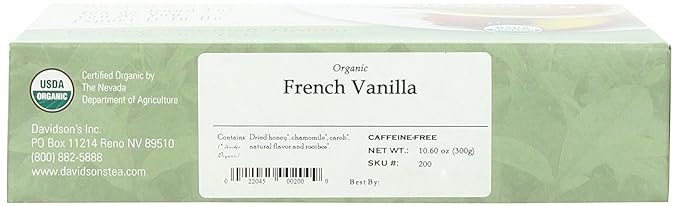 Davidson's Organics, French Vanilla, 100-count Unwrapped Tea Bags
