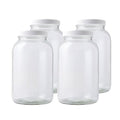 FastRack 1 Gallon Glass Storage Jars with Airtight Lids (Pack of 4) | Wide Mouth Glass Canisters for Food Storage, Fermentation, Pickling & Canning