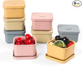 8 pcs 10 oz Silicone Snack Containers with Lids Silicone Food Storage Containers, Baby Snack Container Small Lunch Container for Kids, Daycare, School and Travel
