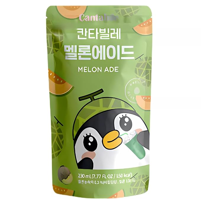 Cantabile Korean Convenience Store Pouch Drink Ready-to-Drink Refreshing Beverage Imported from Korea (1 Pack, Melon)