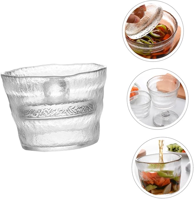 Mikinona Transparent Pickle Jar with Airtight Lid 5.11 Inch Clear Kimchi Storage Container Kitchen Food Preservation Storage Box