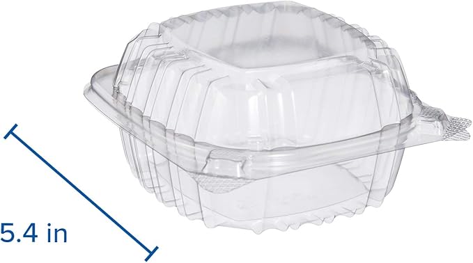 DART C53PST1 OPS 5 in Clear Hinged Container, 5.3 X 5.4 in (Case of 500)