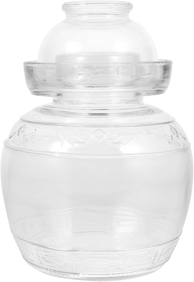 TOYANDONA Glass Kimchi Pickling Jar Thickened 3lb Fermenting Canister with Lid Airtight Food Storage Container for Kitchen Pickles and Sauerkraut