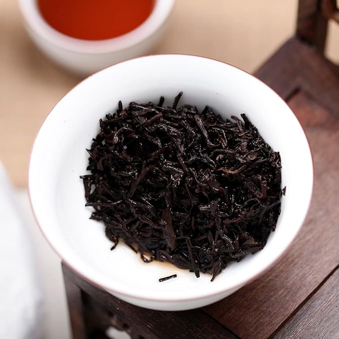 SANRAN Puerh Tea Cake, Aged Fermented Pu-er Tea, Chinese Yunnan Ripe Puer Tea, Gift for Family, Friends, 12.6oz/pack