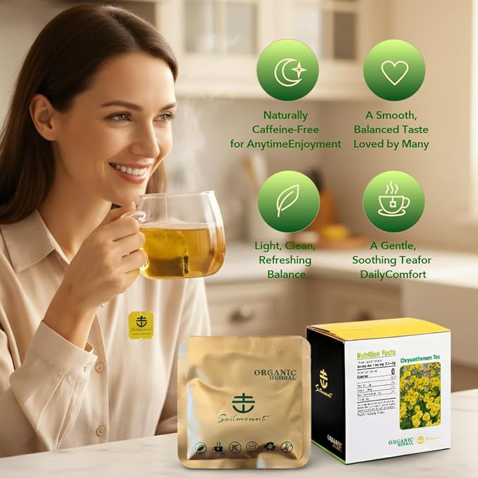 Soilmount - Chrysanthemum Tea - |Ju Hua|菊花|18 Bags per Box, Naturally Fragrant, Perfect for Daily Enjoyment