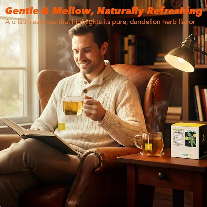 Soilmount - Dandelion Tea - |Dandelion Leaves|pu gong ying|蒲公英| - Pure Herbal Tea - Natural, Organic, Non-GMO, Clean Ingredients, Caffeine Free (18 Tea Bags, Box 1)