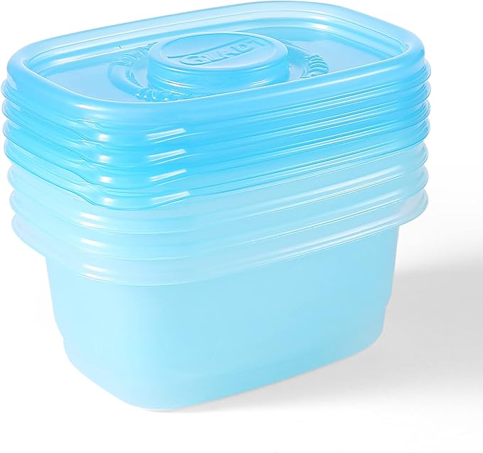 Glad GladWare FreezerWare Food Storage Containers with Lids, Small Rectangle BPA Free Plastic for Freezing Soups and Meal Prep, Crack Resistant, Microwave Dishwasher Safe, 24 Oz, 4 Count - 6 Pack