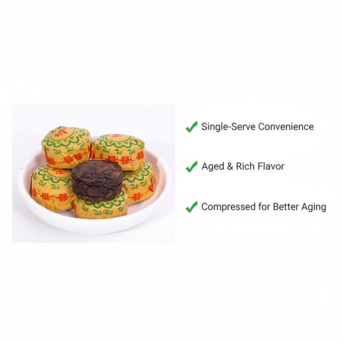 MOCKRAND Pu'er Tuo Cha 8.81oz/250g (32-36 Cakes), Pu-erh Tea - Ripe Puerh Tea Cake,Aged Shou Black Tea