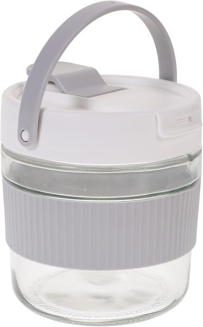 KICHOUSE Airtight Fermenting Jar 900ml Thickened Pickle Jar with Lid Gray Kitchen Vegetable Storage Container for Sauerkraut Kimchi and Multi-function Food Fermentation