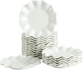 6 Inch Ceramic Dessert Plates Set of 18, Small Salad Plates, Porcelain Wave Rim Dinner Plates, Mini Appetizer Plates for Cake Waffles Snacks Side Dish, Oven Microwave Dishwasher Safe, White