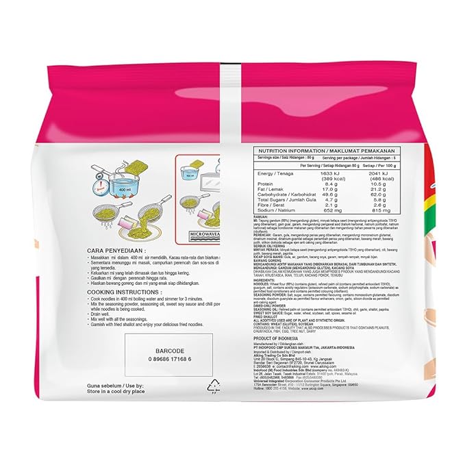 Indomie Foods Mi Goreng Instant Noodles, Halal Certified (Original Flavor, 12 Pack Cups)