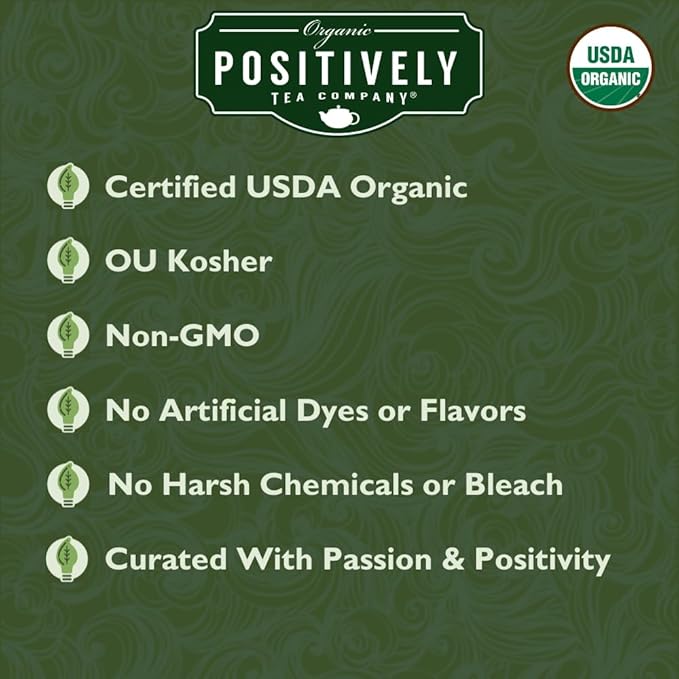 Organic Positively Tea Company, Dragonwell Green Tea Bags, 20 Count
