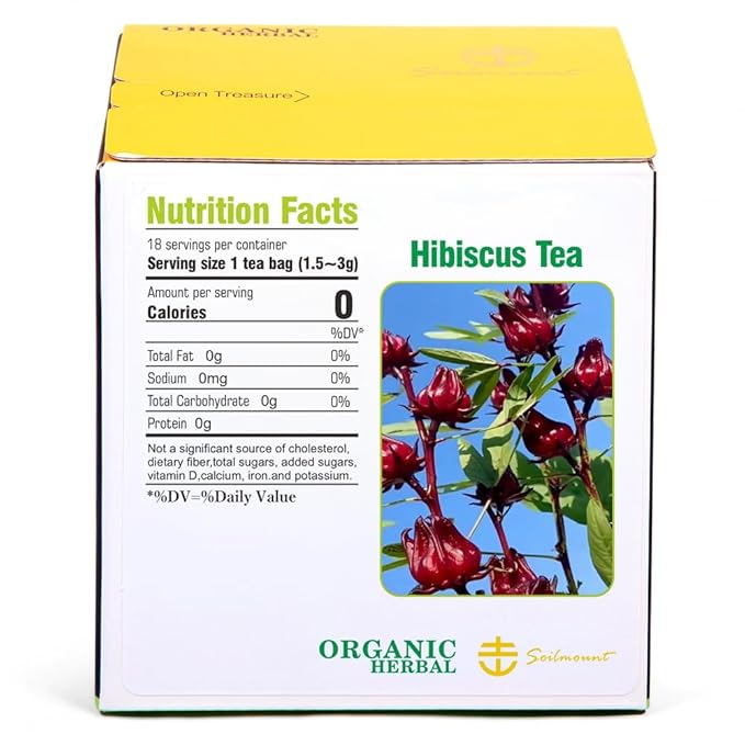 Soilmount - Roselle Tea - |Hibiscus Tea|Lou Shen Hua|洛神花|- Natural Herbal Drink | 18 Bags per Box, Refreshing & Delicious, Perfect for Daily Enjoyment