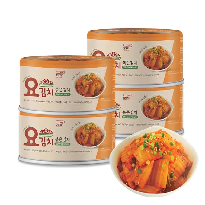 YOPOKKI Korean Canned fermented Kimchi napa Cabbage (4 EA, Stir-fried)