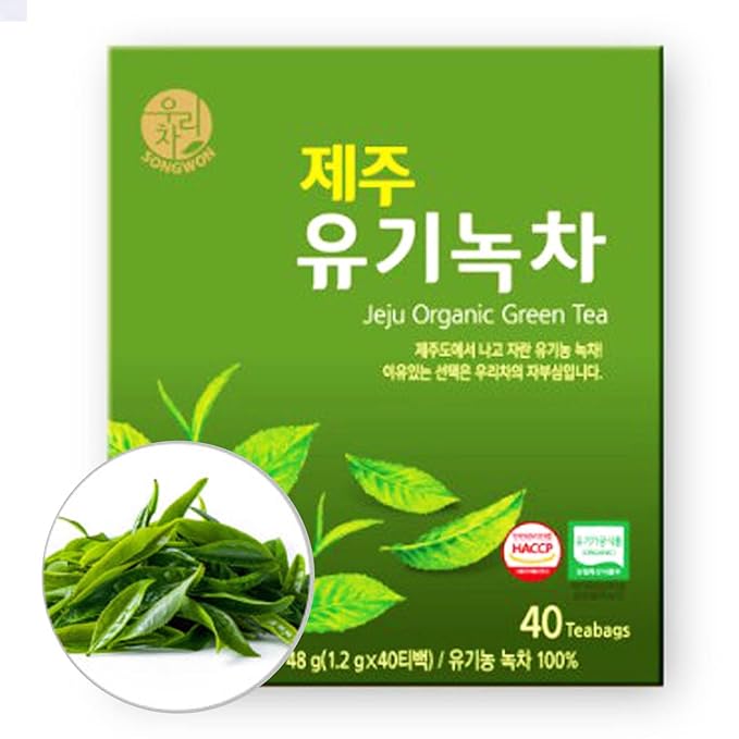 SONGWON Jeju Green Tea - Premium Green Tea from Jeju Island, Korea_40 Tea Bags (1.2g each)