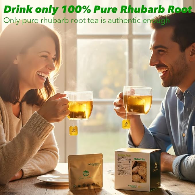 Soilmount - Rhubarb Tea - |Rhubarb Root|da huang|大黄| - Pure Herbal Tea - Natural, Organic, Non-GMO, Clean Ingredients, Caffeine Free (18 Tea Bags, Box 1)