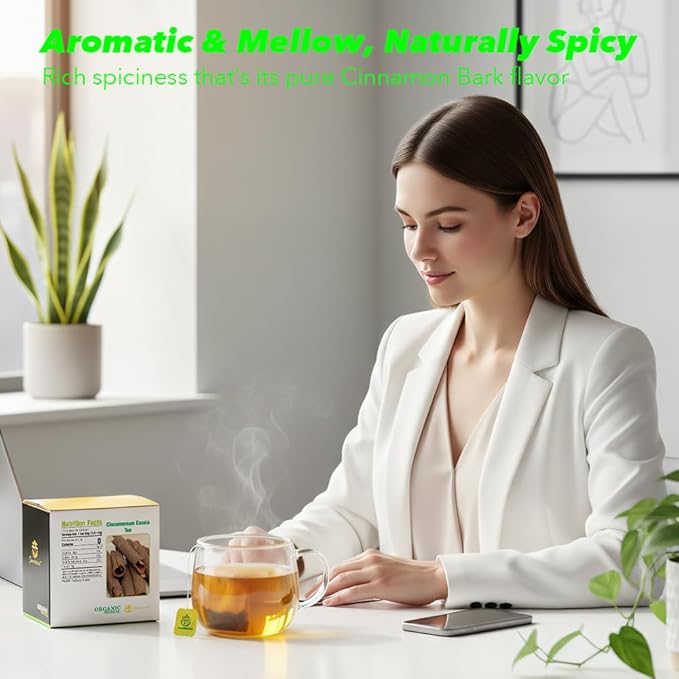 Soilmount Organic Cinnamon Tea Bags| Rou Gui – 18 Tea Bags per Box, Naturally Flavored, Promotes Health and Relaxation