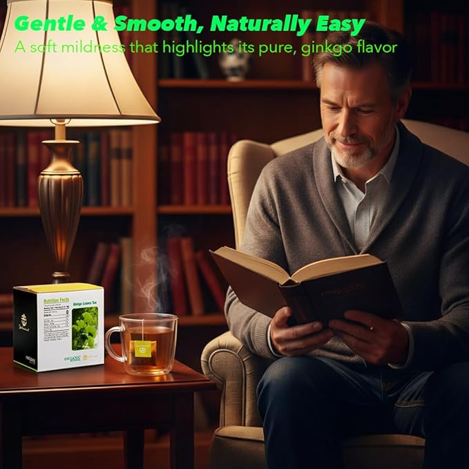 Soilmount - Ginkgo Leaf Tea |Ginkgo Biloba|Yin xin ye cha|Herbal Tea - 18 Tea Bags per Box, Naturally Refreshing, Ideal for Daily Enjoyment