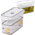 Pickle keeper Press Plate Food Storage Container Organizer for Kimchi Sauerkraut Fermentaion Airtight Lid Locking for Preserved Food (2500ml / 0.7 gal)