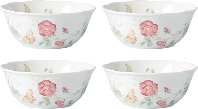 Lenox Butterfly Meadow Large All-Purpose Bowl Set, 4-Piece, Porcelain