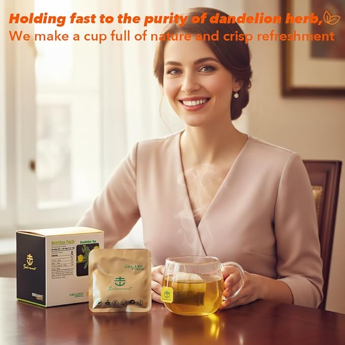 Soilmount - Dandelion Tea - |Dandelion Leaves|pu gong ying|蒲公英| - Pure Herbal Tea - Natural, Organic, Non-GMO, Clean Ingredients, Caffeine Free (18 Tea Bags, Box 1)